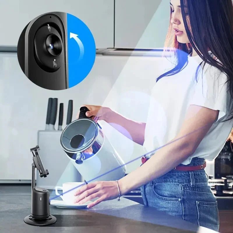 AI Smart 360° Face Tracking Gimbal - Auto Stabilizer & Tripod for Perfect Smartphone Vlogs & Live Streams