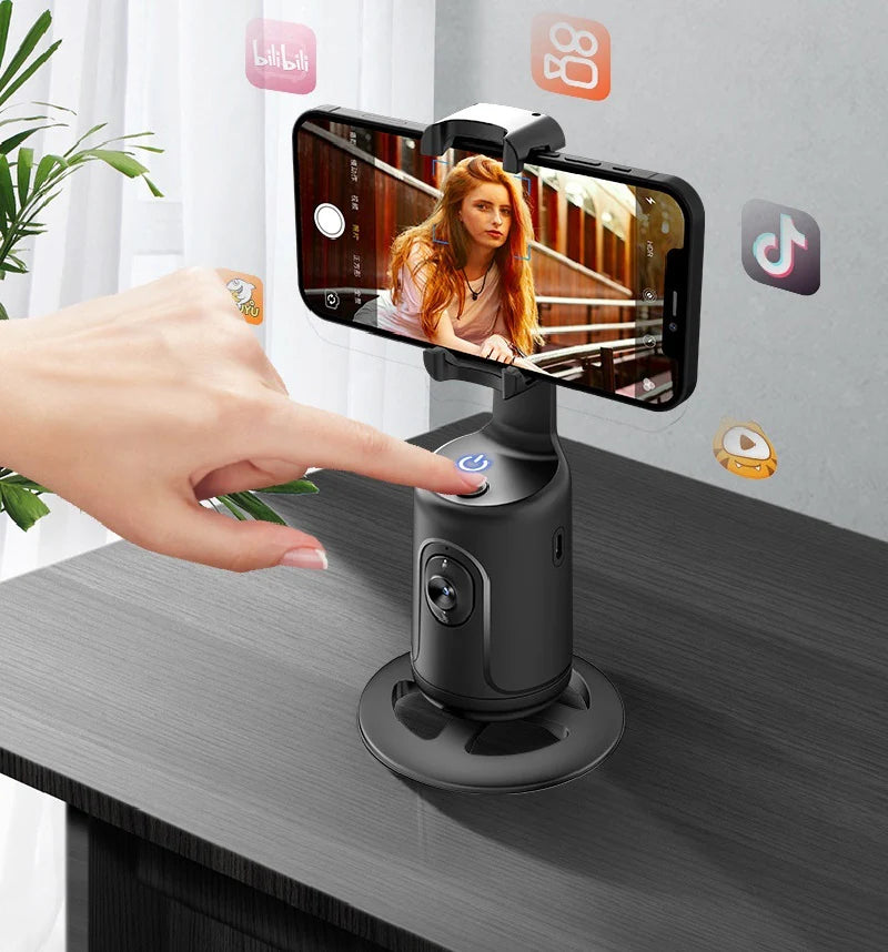 AI Smart 360° Face Tracking Gimbal - Auto Stabilizer & Tripod for Perfect Smartphone Vlogs & Live Streams