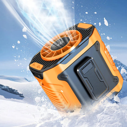 Portable Waist Fan USB Rechargeable Cooling Waist Fan with Flashlight Personal Fan Cooling Belt Fan for Outdoor Camping Travel